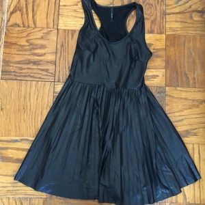 Tic Toc size L faux leather pleather skater dress